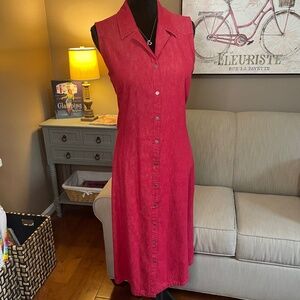 Caslon Red Denim, Sleeveless 100% Cotton Dress, sz 14